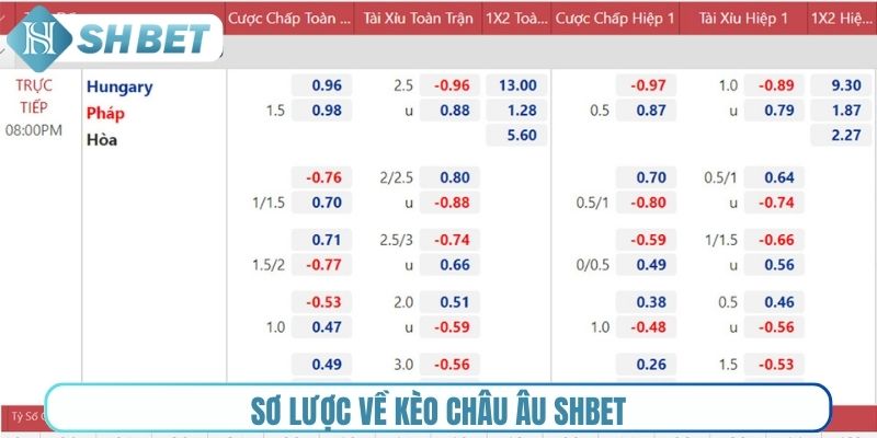Sơ lược về kèo châu Âu Shbet