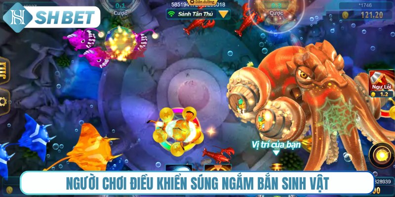 Người chơi điều khiển súng ngắm bắn sinh vật